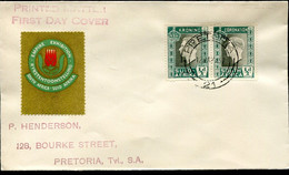 South Africa Südafrika Mi# 109-10 Used On Letter -  KGVI - Empire Cinderella - FDC