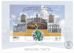 B01-269 A4 2015-010 Belgique First Day Sheet FDS Crin Porte Bonheur Grand Place Mons Bergen Doudou 01-06-2015 - 2011-2014