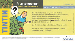 Tintin Labyrinthe Durbuy Promo Sodexho 2005 - Hergé