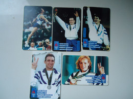 GREECE  USED  CARDS   5  OLYMPIC  GAMES MEDALIS - Jeux Olympiques