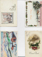BA 282 - 1 Lot Of 4  Old Fantasy Postcards , 9 X 14 Cm ,  , GREETINGS  , BONNE ANNEE , HAPPY NEW YEAR - Neujahr