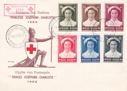 B01-270 912 917 Commémoratif Overstromingen Inondations Croix-Rouge Joséphine Charlotte Princesse 14-4-1953 C Automobiel - Zonder Classificatie