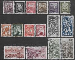 Germania Germany 1949 Saar 16val Mi N.272-276,278-288 MH/US */US - Used Stamps