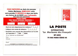 Entier  Carte Postale Marianne De Luquet --LA POSTE--Opération "La Marianne Des Français"--entier Publicitaire - Standard- Und TSC-AK (vor 1995)