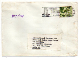 Suisse -1958--enveloppe IMPRIME De Genève 1 Pour Paris 12 --timbre Train,cachet "Fêtes De Genève" - Brieven En Documenten