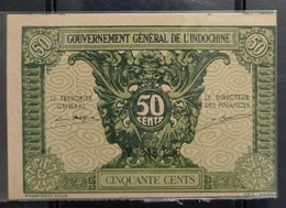 Indochine Indochina Vietnam Viet Nam Laos Cambodia 50 Cents AU Banknote Note 1941 - P#91a / 2 Photo - Indocina
