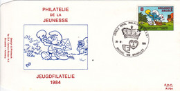 B01-270 2150 BD P734 FDC Rare Smurf Schtroumpfs Peyo 20-10-1984 Brussel 1040 Bruxelles €12 - 1981-1990