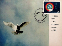 1985 Portugal Ano Internacional Da Paz - Cartoline Maximum