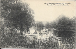 CARTE POSTALE EPINAY-SOUS-SENART (SEINE-ET-OISE) - BORDS DE L'YERRES, PRÈS LA PASSERELLE - Epinay Sous Senart