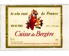 AN 1671 / ETIQUETTE  -    VIN ROSE  CUISSE DE BERGERE - Rosés