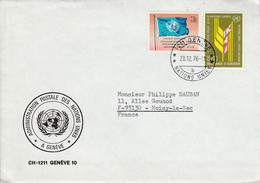 NATIONS UNIES LETTRE DE GENEVE POUR LA FRANCE 1976 - Cartas & Documentos