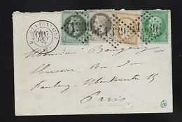 Enveloppe  Affranch  Avec Num 25/27/59/20  GC 1339  De DOUE LA FONTAINE   MAINE ET LOIRE  1872 - 1849-1876: Classic Period