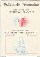 Encart Bloc Philexfrance 1989 Révolution Française Mutinerie Du Bounty Polynésie 1989 Parfait état Très Beau - Cartas
