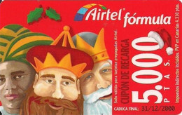 SPAIN MOB3 Airtel : 5000 Pta CHRISTMAS USED - Sonstige & Ohne Zuordnung