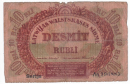 Latvia 10 Roubles 1919 Serija Ab - Lettland