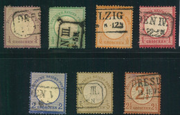 1872, Hübsches Lot Großer Brustschild Mit Sachsen Nachverwendungen, Bitte Ansehen - Used Stamps