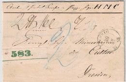 1857, Bar Frankierte "2" Paketbegleitung Ab LEIPZIG Mit "FAHRPOST-AUSGABE" K2 Rückseitig - Sachsen