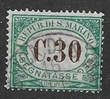 SAN MARINO 1897-1919  SEGNATASSE VALORE IN BRUNO  SASS. 3 USATO VF - Timbres-taxe