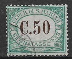 SAN MARINO 1897-1919  SEGNATASSE VALORE IN BRUNO  SASS. 4 USATO VF - Timbres-taxe