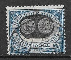 SAN MARINO 1931 SEGNATASSE DEL 1925 SOPRASTAMPATO UNIF. 38 USATO VF - Timbres-taxe