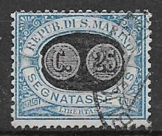 SAN MARINO 1931 SEGNATASSE DEL 1925 SOPRASTAMPATO UNIF. 39 USATO VF - Timbres-taxe