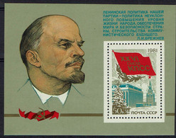 UdSSR CCCP Sowjetunion 1981 - KPdSU - Wladimir Lenin - MiNr Block 149** (5037) - Lenin