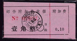 CHINA CHINE CINA JIANGXI JIUJIANG  332000-1  POSTAL ADDED CHARGE LABELS (ACL)  0.10 YUAN - Other & Unclassified