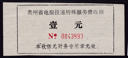 CHINA CHINE CINA GUIZHOU SONGTAO 554100  POSTAL ADDED CHARGE LABELS (ACL)  1.0 YUANYUAN - Sonstige & Ohne Zuordnung