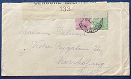 Belgique Lettre Censurée N°133 Timbres N°137 & 140 Obl "4 Postes Militaires Belgique 4" Pour Norrkoping En Suède RR - Belgische Armee