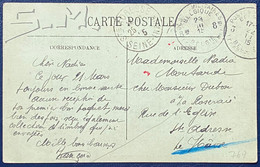 Carte Au Départ Obl " 3 Postes Militaire Belges 3 " En Transit Rare PMB 8 Bis ! Et Rare Ste Adresse Le Havre En Arrivée - Belgische Armee