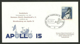 BERLIN - GERMANY - CARD - ROCKET - APOLLO 15 , HAMBURG - 1971. - Andere & Zonder Classificatie