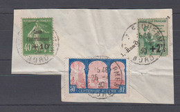 France Mi# 244 Used 40c+10c On Fragment - Oblitérés