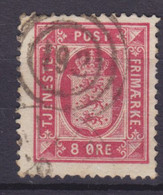 Denmark Service 1875 Mi. 6 Y A    8 Øre Wappen Number Cancel '192' Dampskibs Post Ekspedition 'Steamer Post' No. 6 - Service