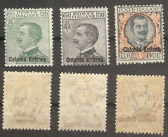 ERITRIA King Victor Set 3 Stamps  MNH(30 Cent MH) - Other & Unclassified