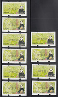 Taiwan, 10x ATM Big Panda In Continuous Serial Number, Incorrect Machine Number, 2-Digit Instead Of 3-Digit - Andere & Zonder Classificatie