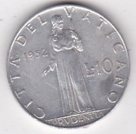 Vatican 10 Lire 1952 Année XIV Pie XII, En Aluminium, KM# 52 - Vaticano