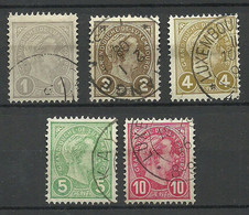 LUXEMBOURG Luxemburg 1895 Michel 67 - 71 O - 1895 Adolphe Right-hand Side