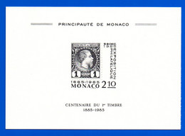 Monaco - Invitation Philatélique - Epreuve Souvenir Centenaire Du Premier Timbre 1885 1985 - Cartas & Documentos