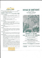 1968 VOYAGE DE CHRETIENTE AIR FRANCE AIR INTER - RENCONTRE AVEC PAYS DE L EST - DEPLIANT TOURISTIQUE - Reiseprospekte