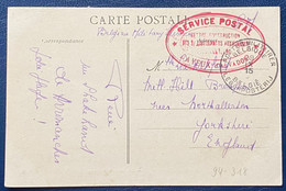 Carte En SM Ouverture Ligne Albert Par Avion Pour Angleterre Cachet "Service Postal/bayeux" & "Postes Militaire Belges" - Guerra '40-'45 (Storia Postale)