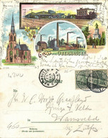 OBERHAUSEN, Bahnhof U. Post, Gute Hoffnungshütte, Kirche (1900s) Litho-AK - Oberhausen