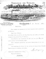 Fabriek WAREGEM  1 Facture Tissage De Toiles Arthur M. Seynaeve & C° OOST ROOSBEKE 1921 Waereghem Tenten Zeilen - Vestiario & Tessile