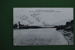 Carte Postale 1916 NIEVROZ - MONTLUEL - Pont Suspendu Sur Le Rhône - Taxée à Lyon - Montluel