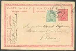 AMBULANT N°137 En Complément Sur E.P. Carte 10 Centimes Em. 1915, Obl; Sc AMBULANT POPERINGHE-BRUSSEL (BRUXELLES) du 19 - Ambulantes