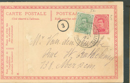 AMBULANT N°137 En Complément Sur E.P. Carte 10 Centimes Em. 1915, Obl; Sc AMBULANT POPERINGHE-BRUSSEL (BRUXELLES) du 9-I - Ambulantes