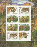 RUSSIE - TIGRES-  6029 A  -6032  EN FEUILLET - NEUF SANS CHARNIERE - ANNEE 1993 - Blokken & Velletjes