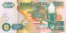 Zambia 20 Kwacha, P-36a (1992) - UNC - AA Serial Number - Signature 10 - Zambie