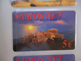 GREECE USED OLD  PREPAID  CARDS  SAMOS ACROPOLE   FROM MY COLLECTION - Landscapes