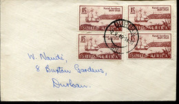 South Africa Südafrika Mi# 209-10 Used On Letter -  Natal Settlers Ship - FDC