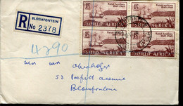 South Africa Südafrika Mi# 209-10 Used On Letter -  Natal Settlers Ship - FDC